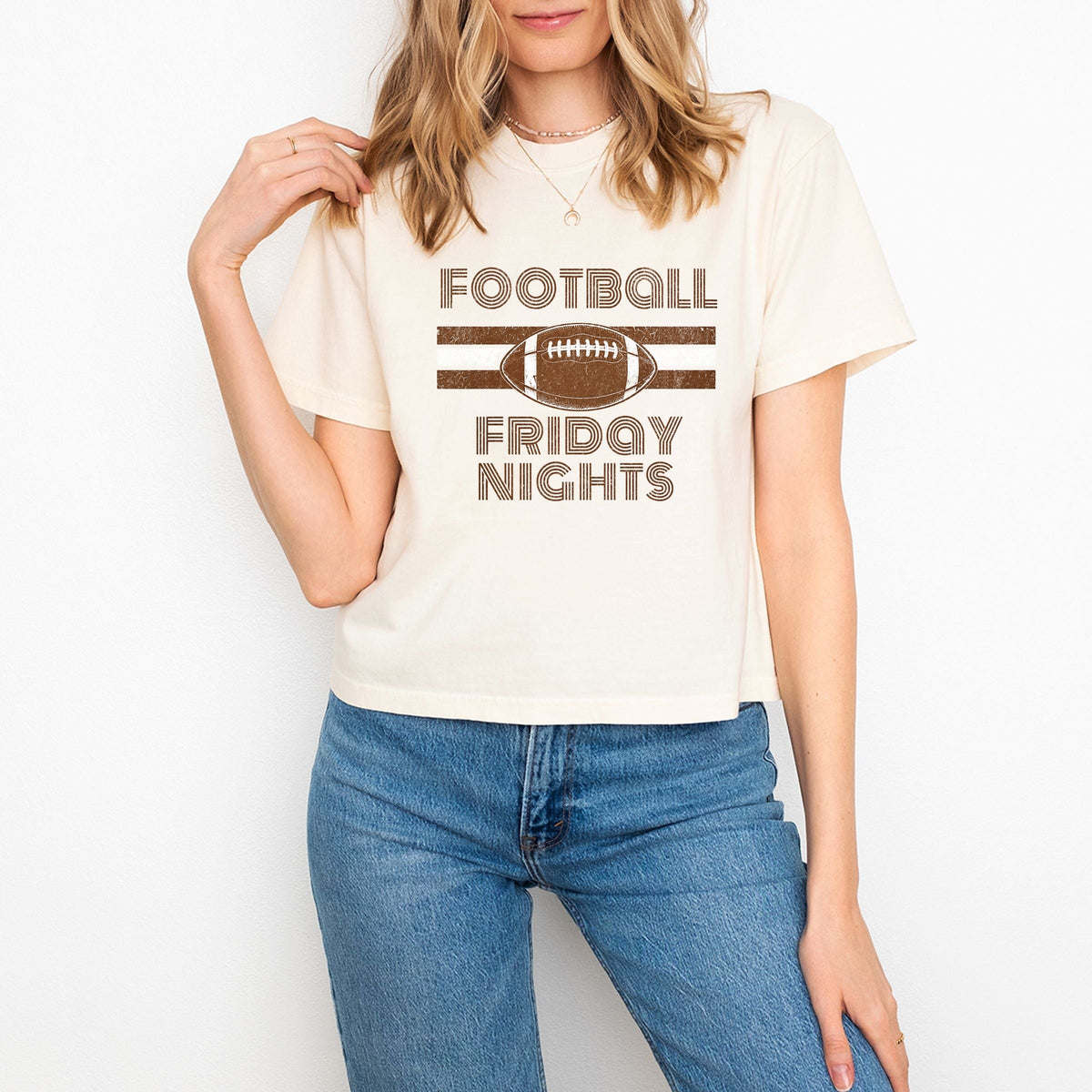 Football Friday Nights - Women's Boxy Crop Top Graphic product image 4