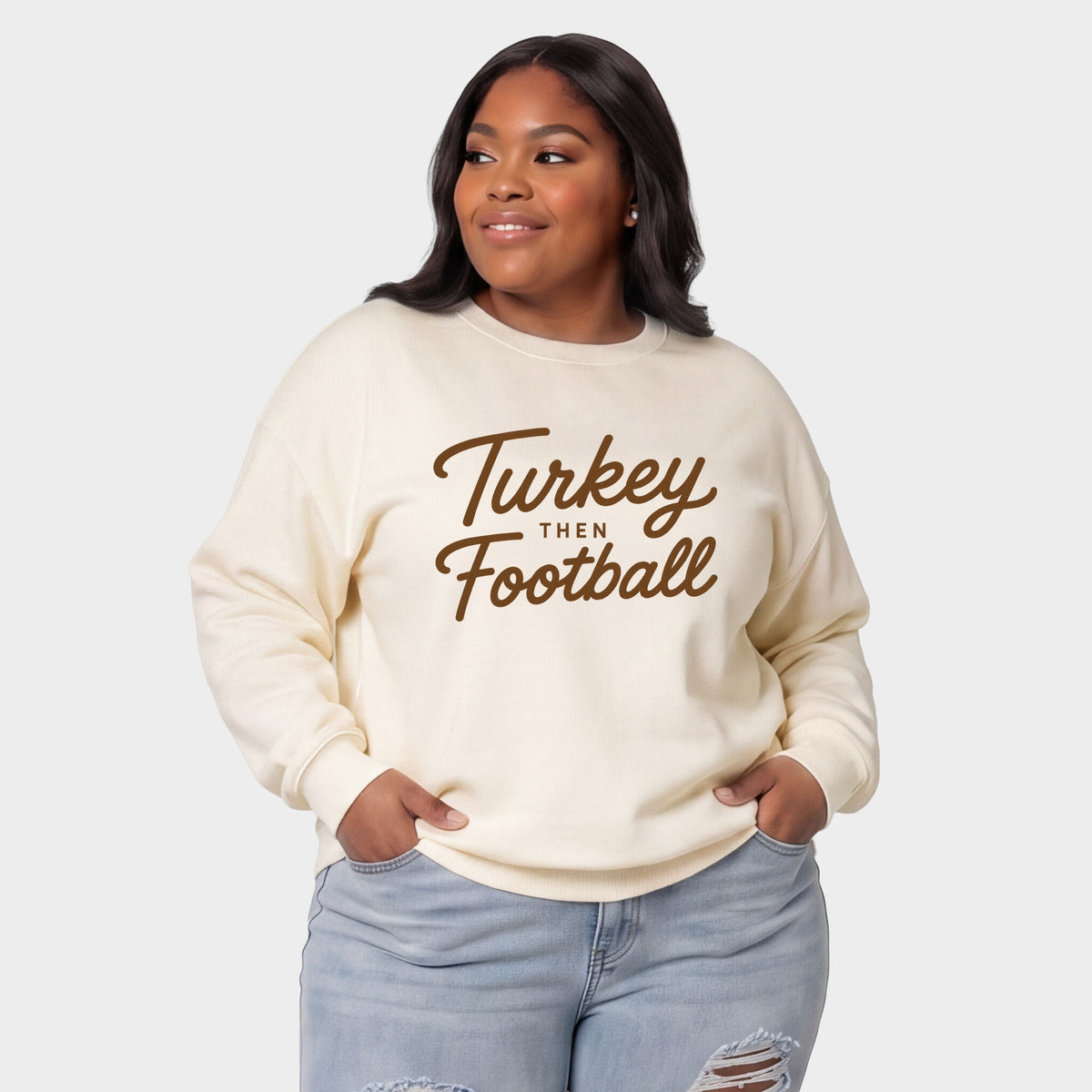 Turkey Then Football - Women's Plus Sized Graphic Sweatshirt product image 4