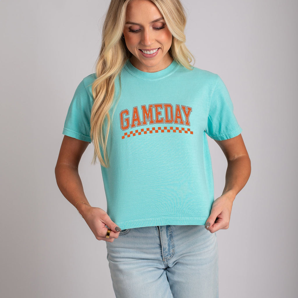 Gameday Varsity Checkers - Women's Boxy Crop Top Graphic product image 11