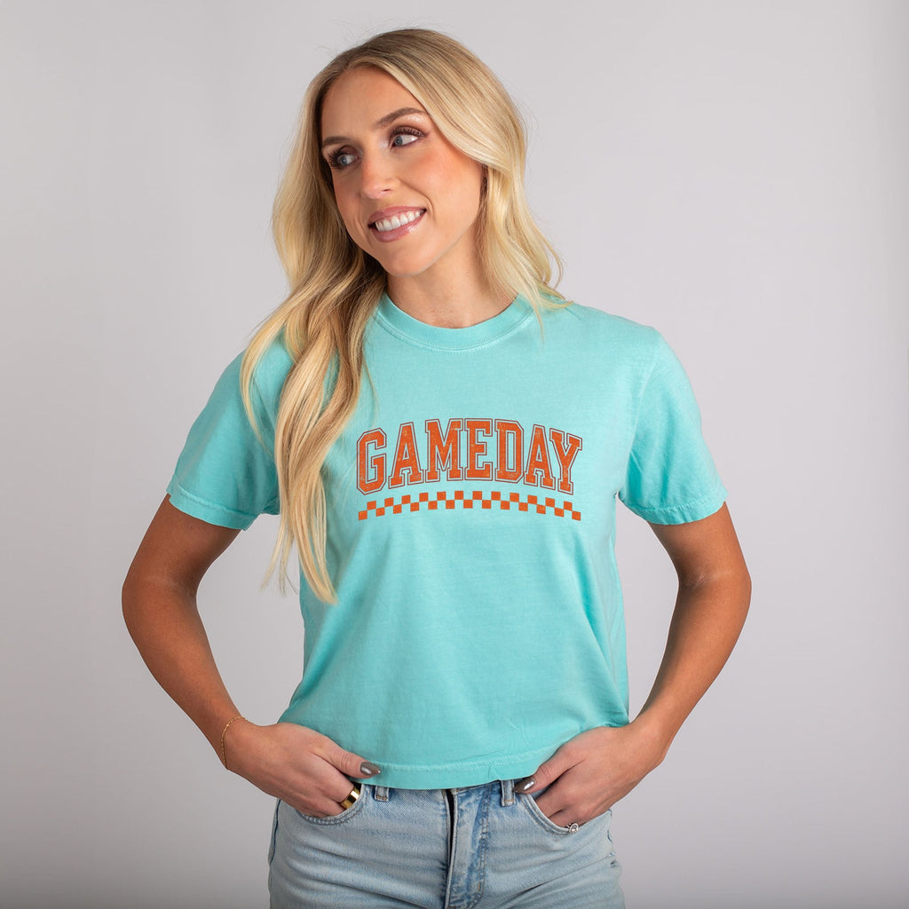 Gameday Varsity Checkers - Women's Boxy Crop Top Graphic product image 4