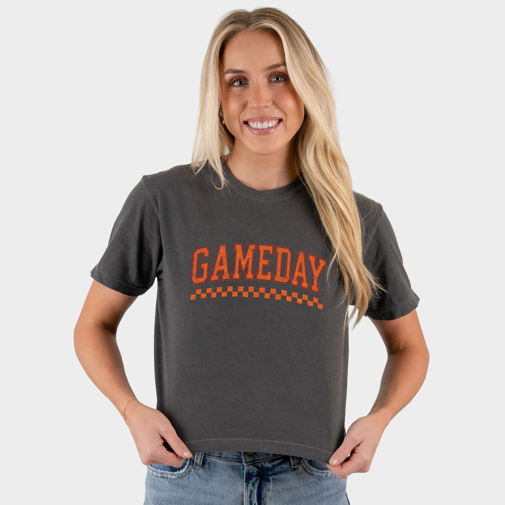 Gameday Varsity Checkers - Women's Boxy Crop Top Graphic product image 9