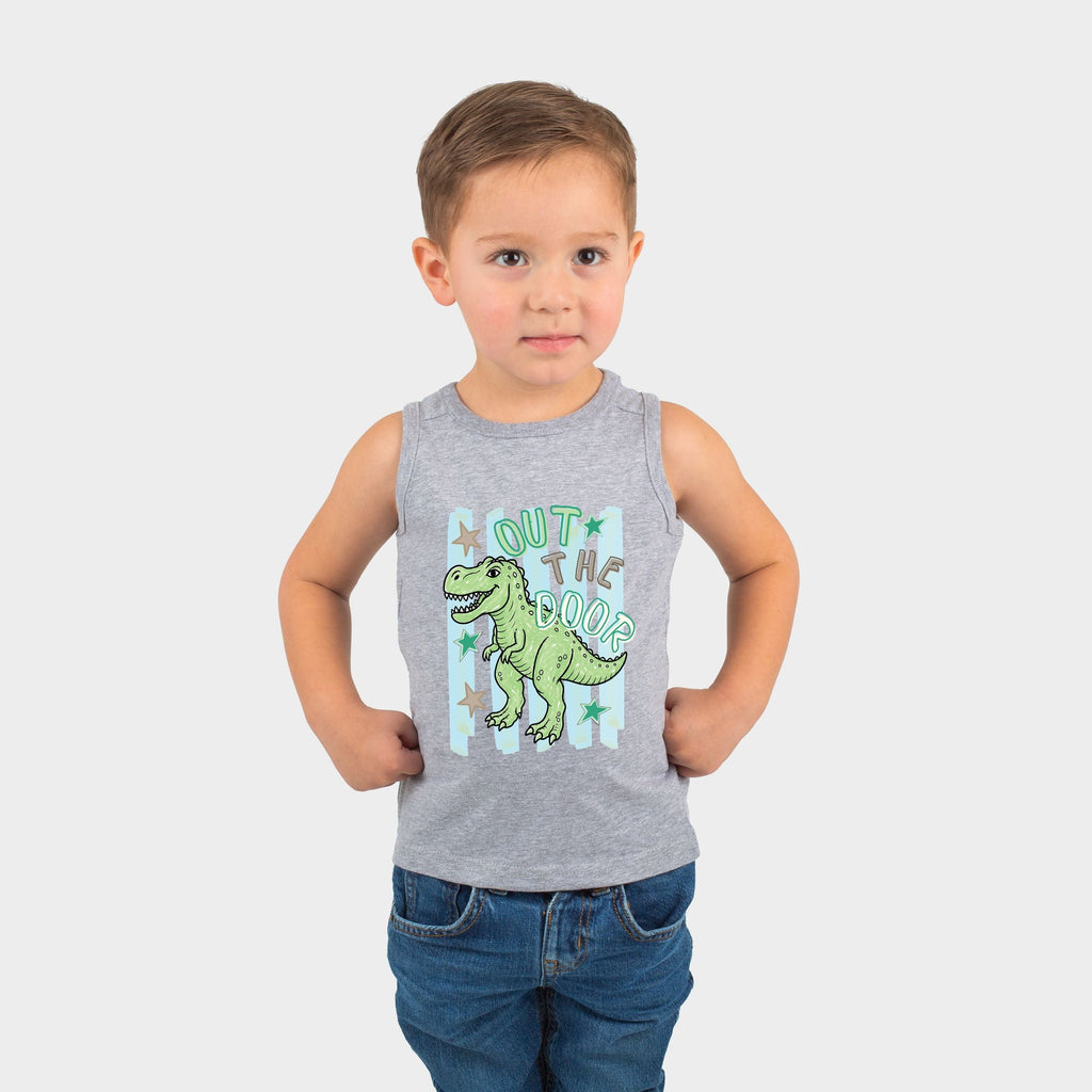 Out The Door Dinosaur - Toddler Graphic Tank