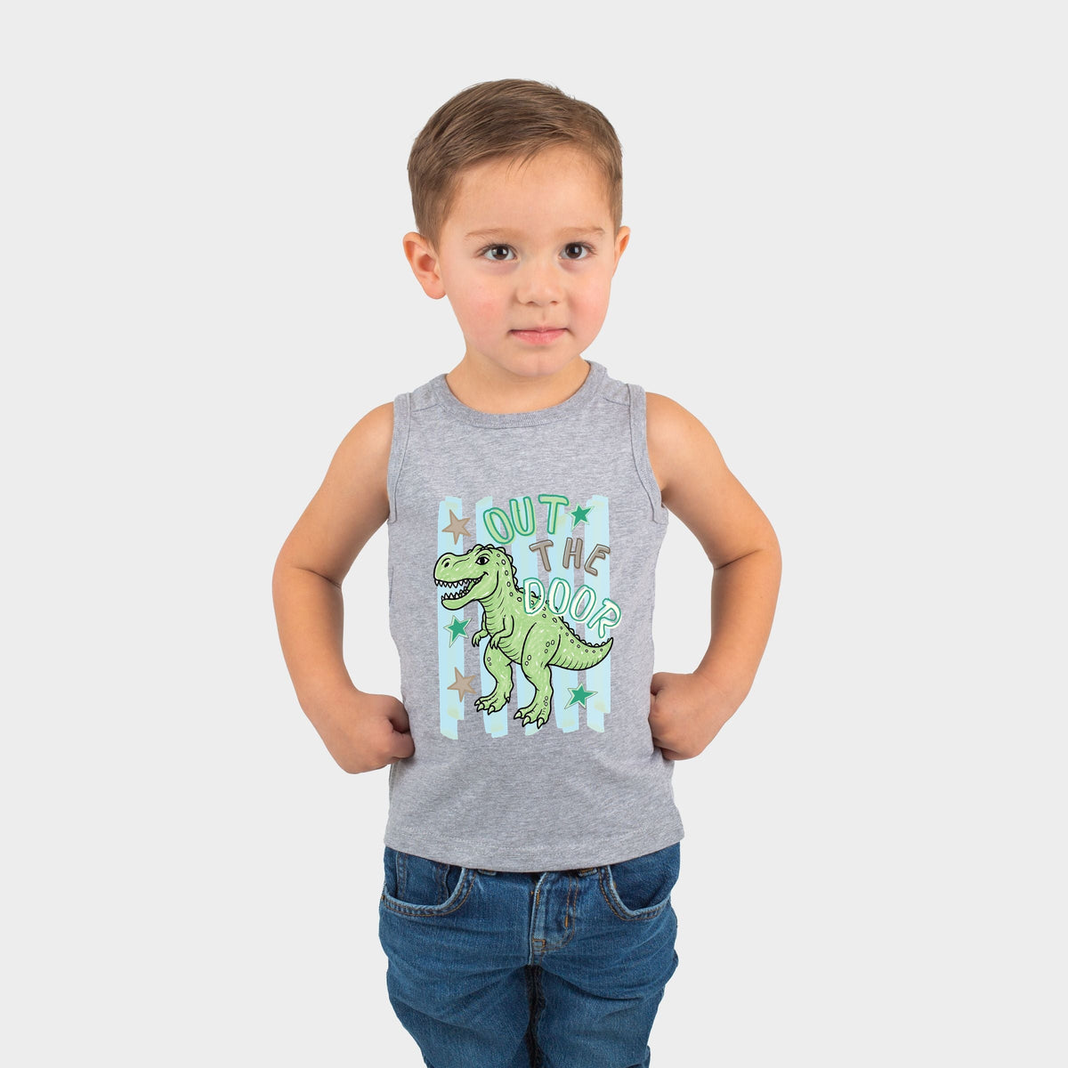 Out The Door Dinosaur - Toddler Graphic Tank