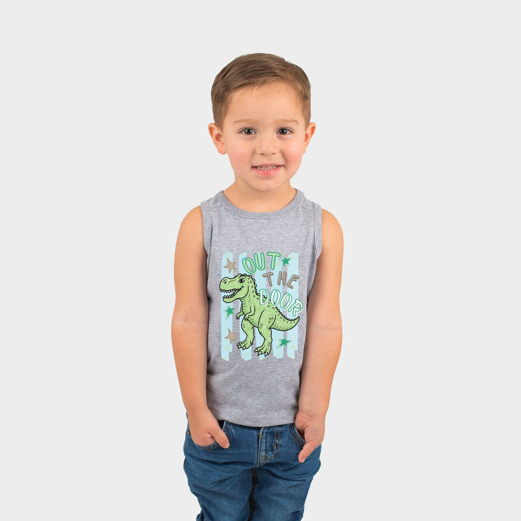 Out The Door Dinosaur - Toddler Graphic Tank