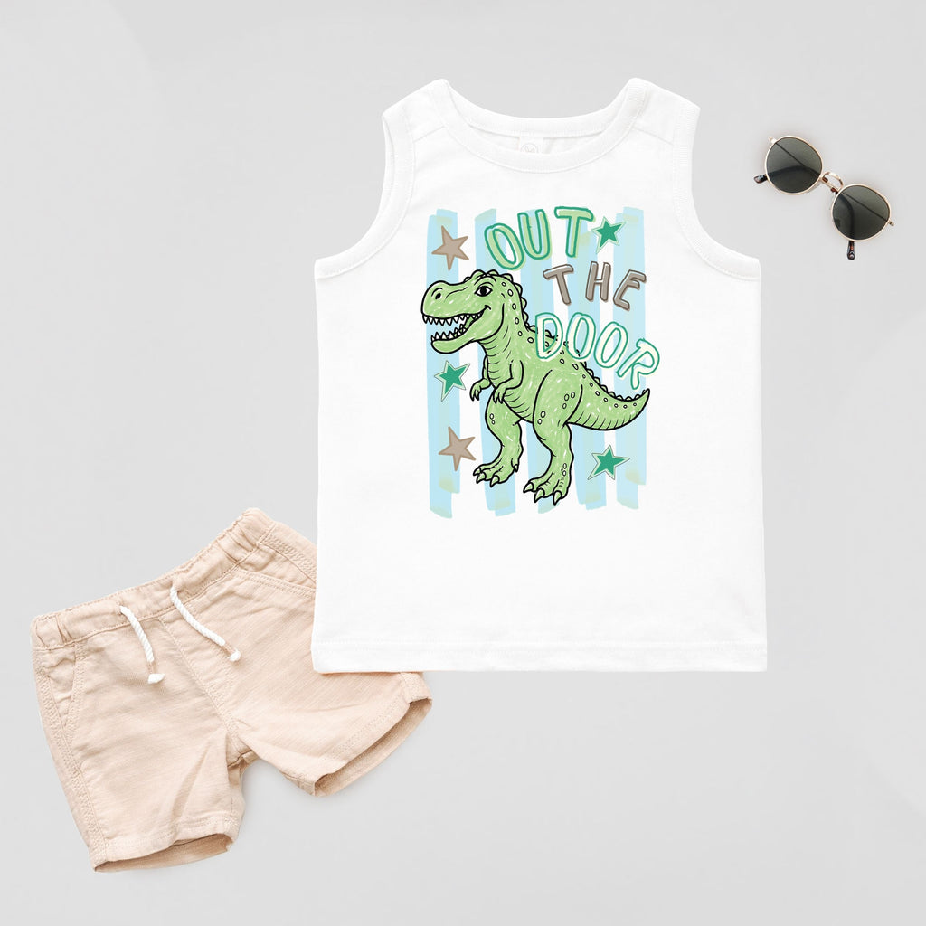 Out The Door Dinosaur - Toddler Graphic Tank