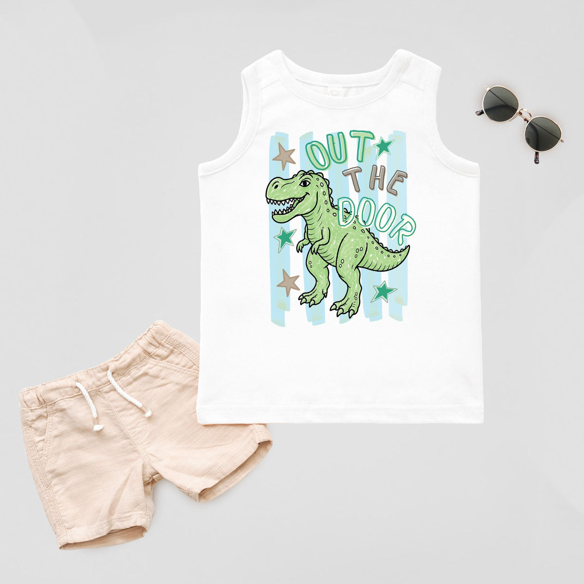 Out The Door Dinosaur - Toddler Graphic Tank