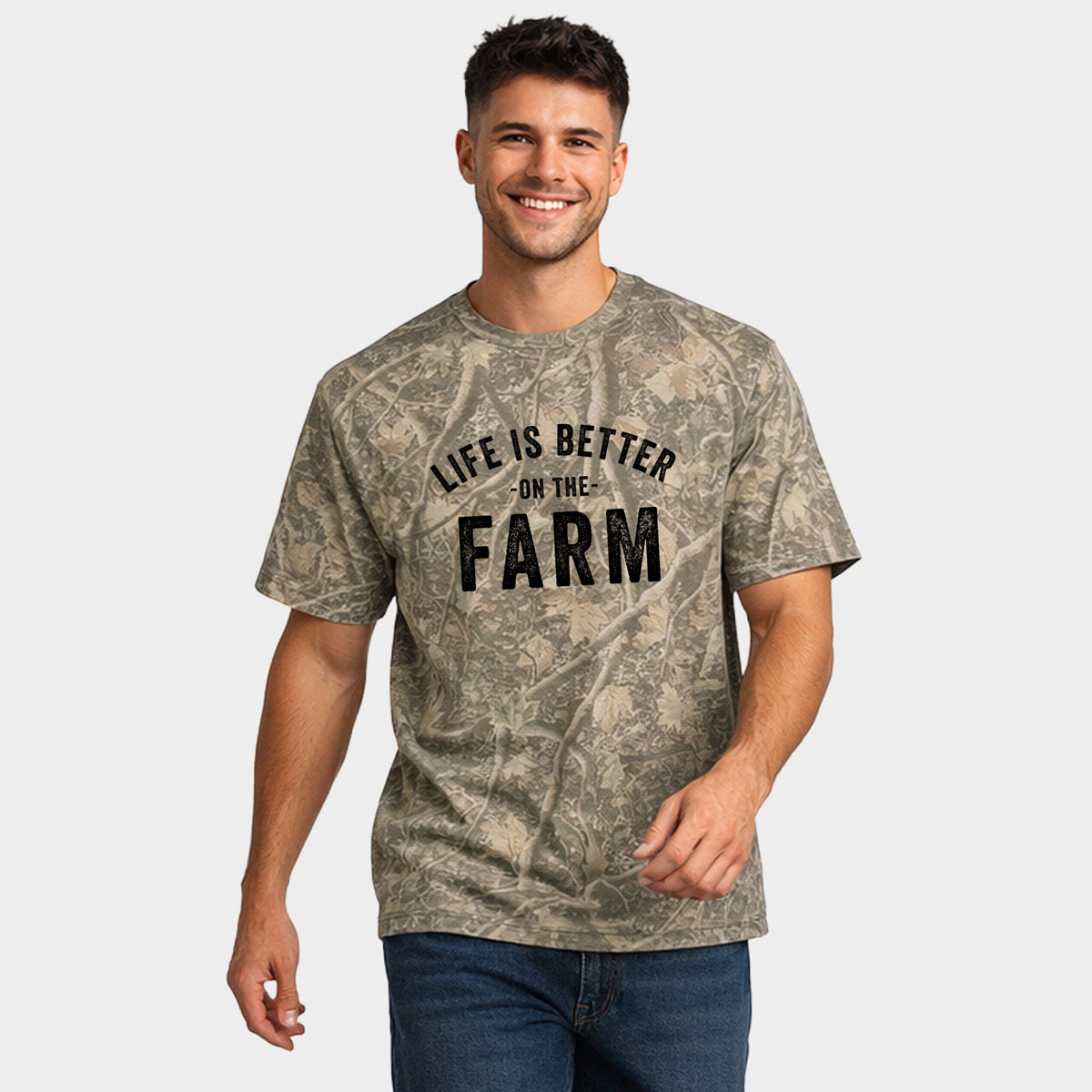Life Is Better On The Farm - Men's Heavyweight Camo Tee product image 2