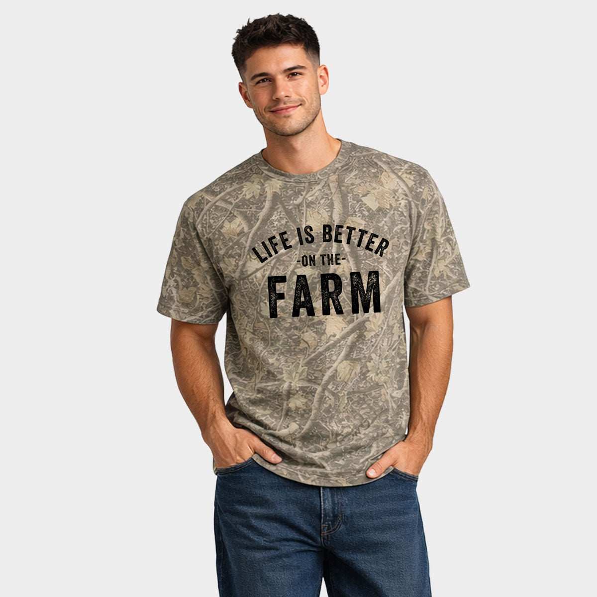 Life Is Better On The Farm - Men's Heavyweight Camo Tee product image 5
