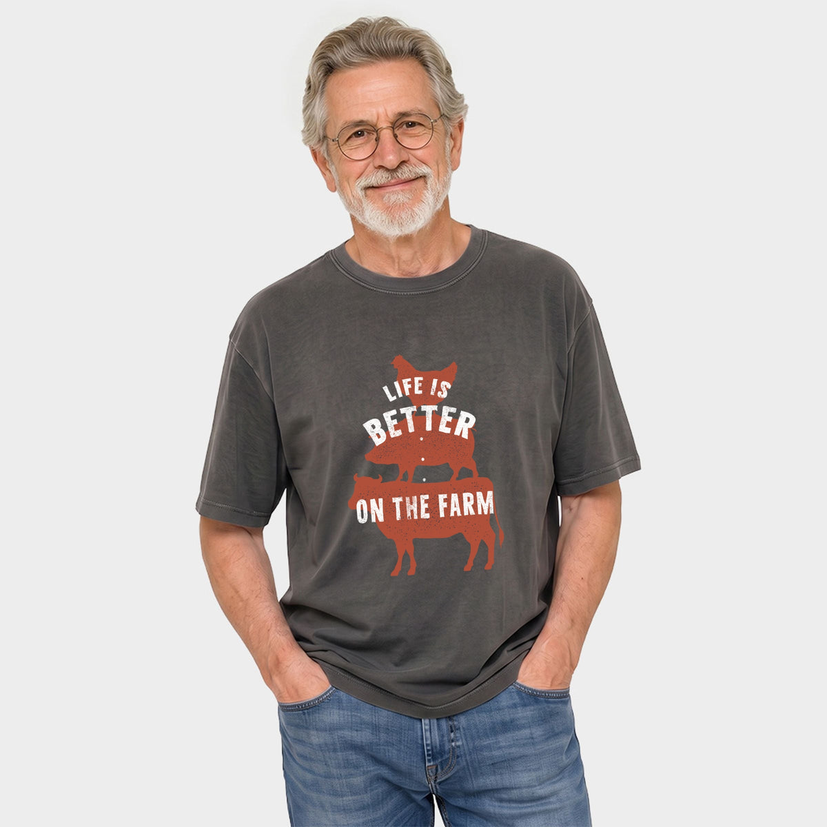 Life Is Better On The Farm Colorful - Men's Garment Dyed product image 5