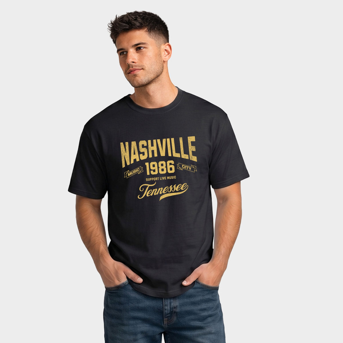 Nashville Tennessee Music City - Men's Garment Dyed Graphic product image 5