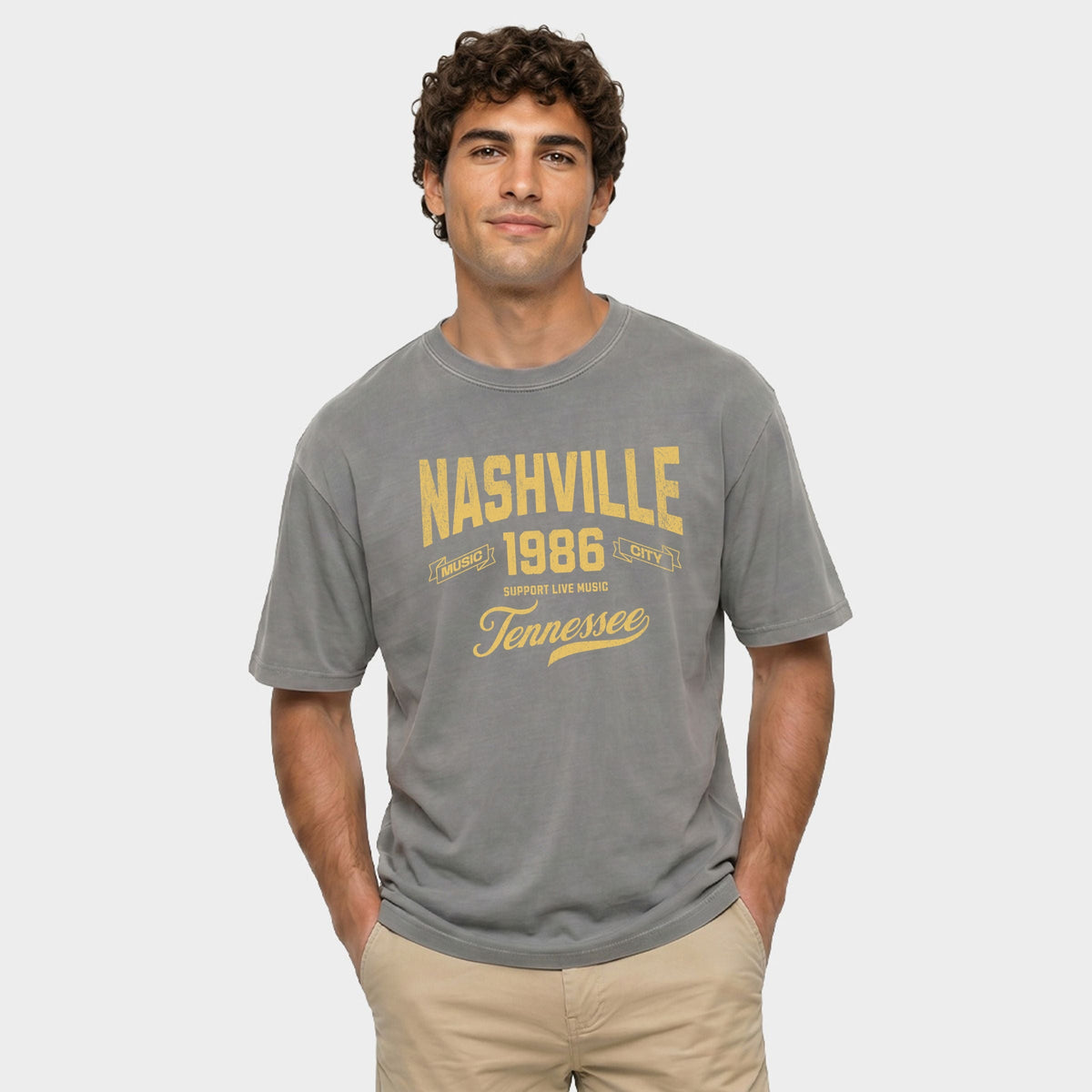 Nashville Tennessee Music City - Men's Garment Dyed Graphic product image 2