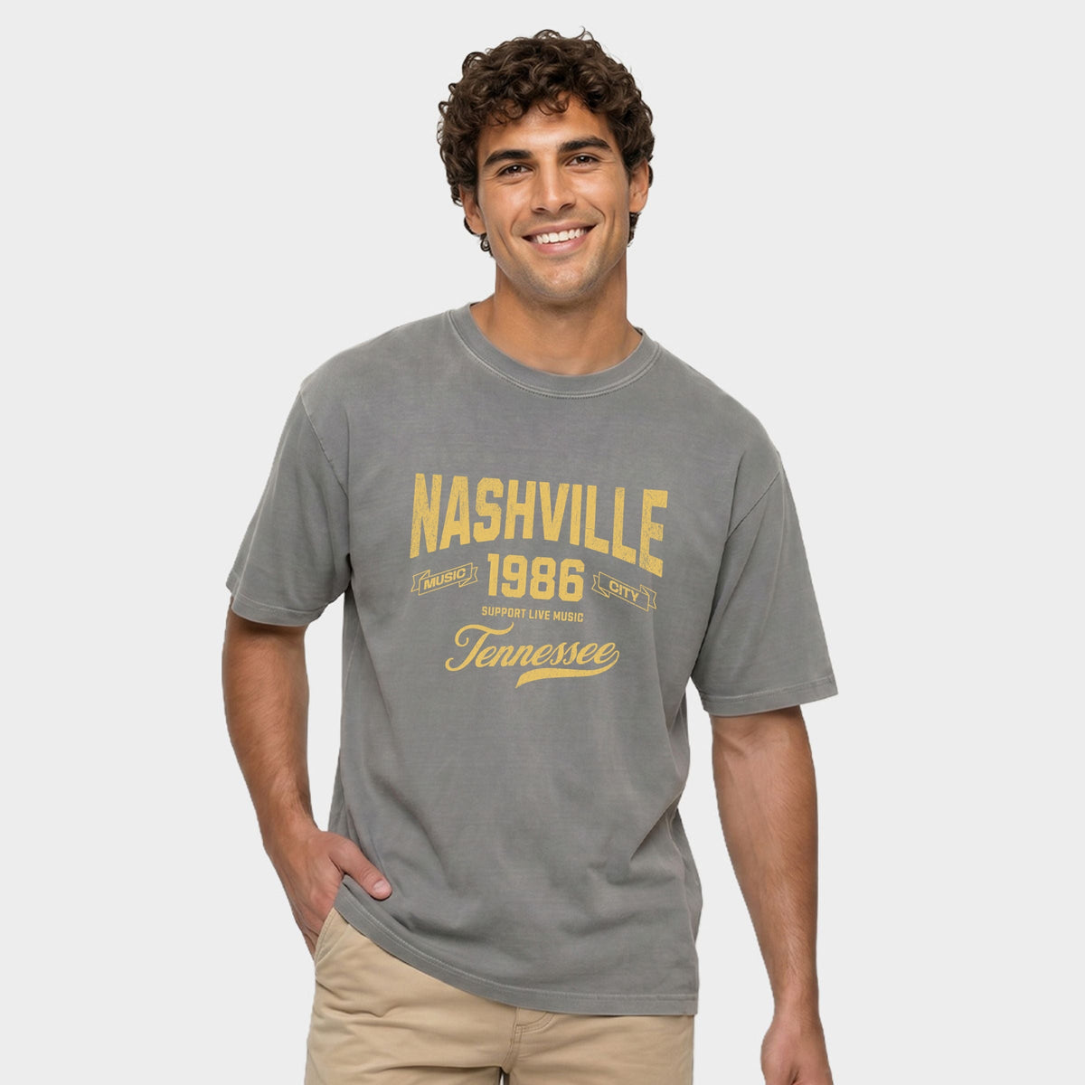 Nashville Tennessee Music City - Men's Garment Dyed Graphic product image 1
