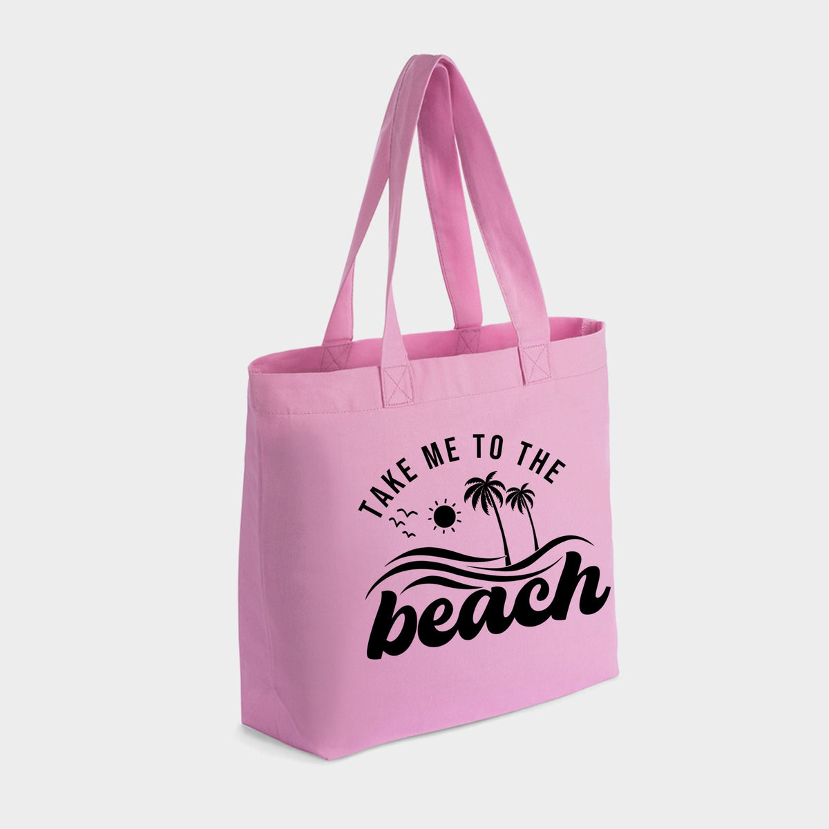 Take Me To The Beach Wave - Zippered Canvas Tote
