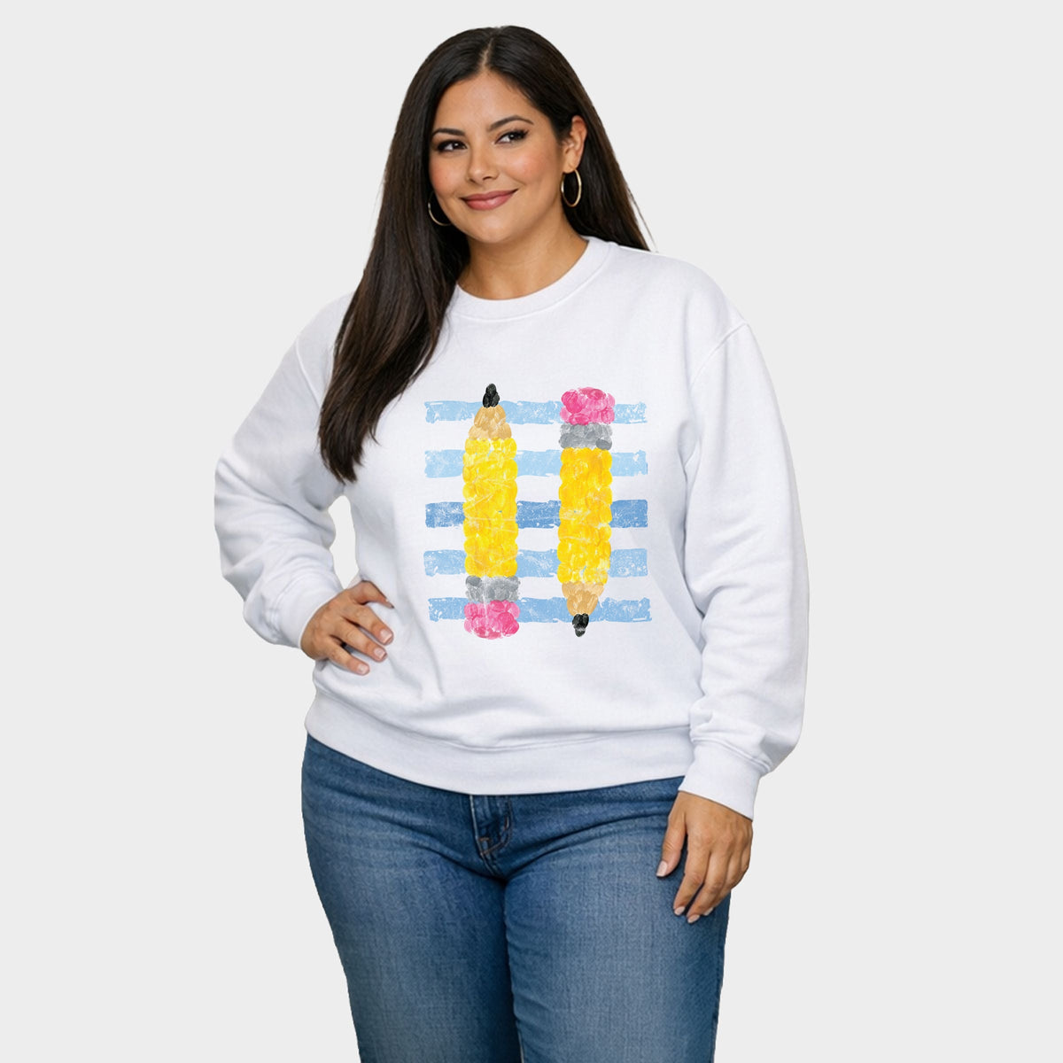 Pencil Stripes - Women's Plus Sized Graphic Sweatshirt product image 1