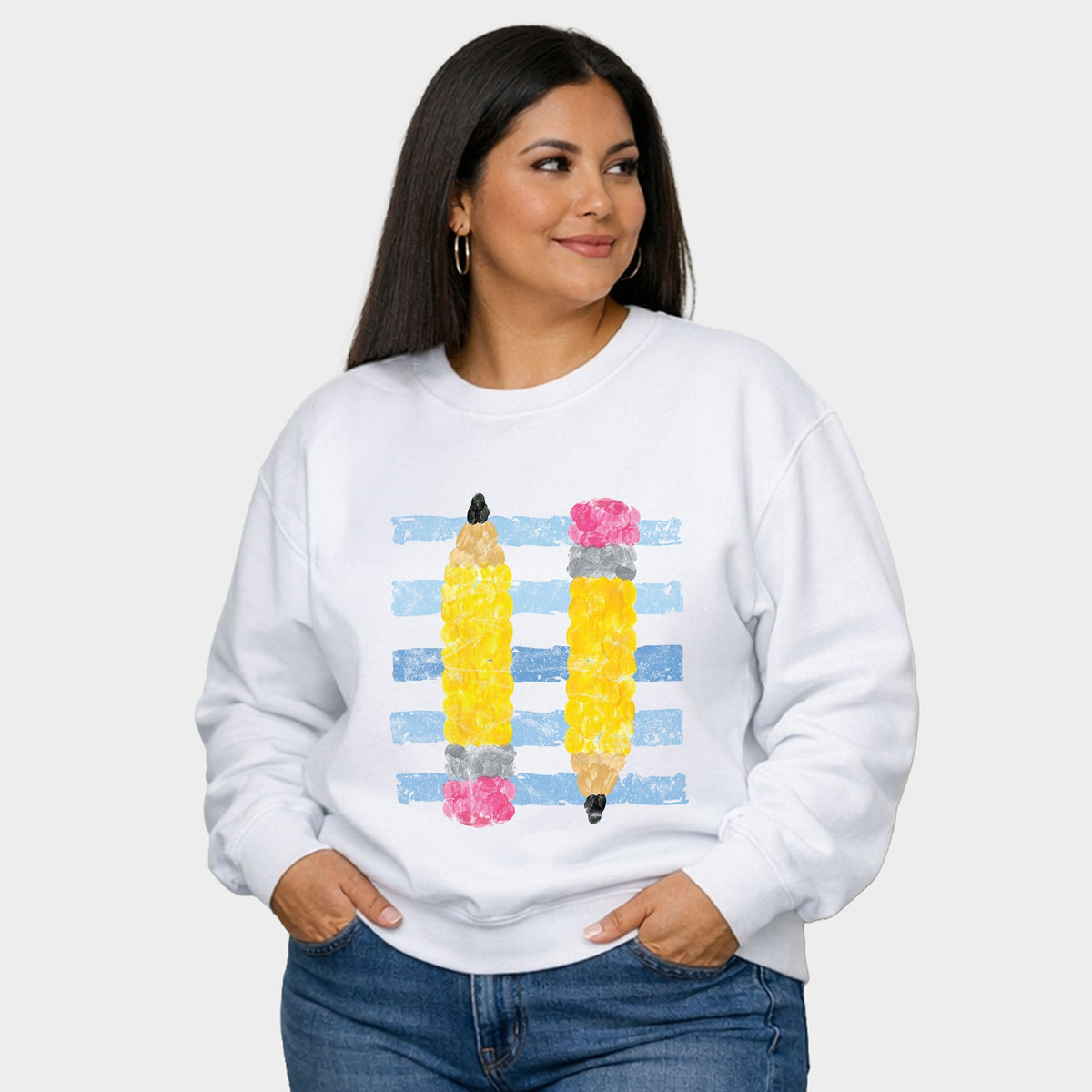 Pencil Stripes - Women's Plus Sized Graphic Sweatshirt product image 2