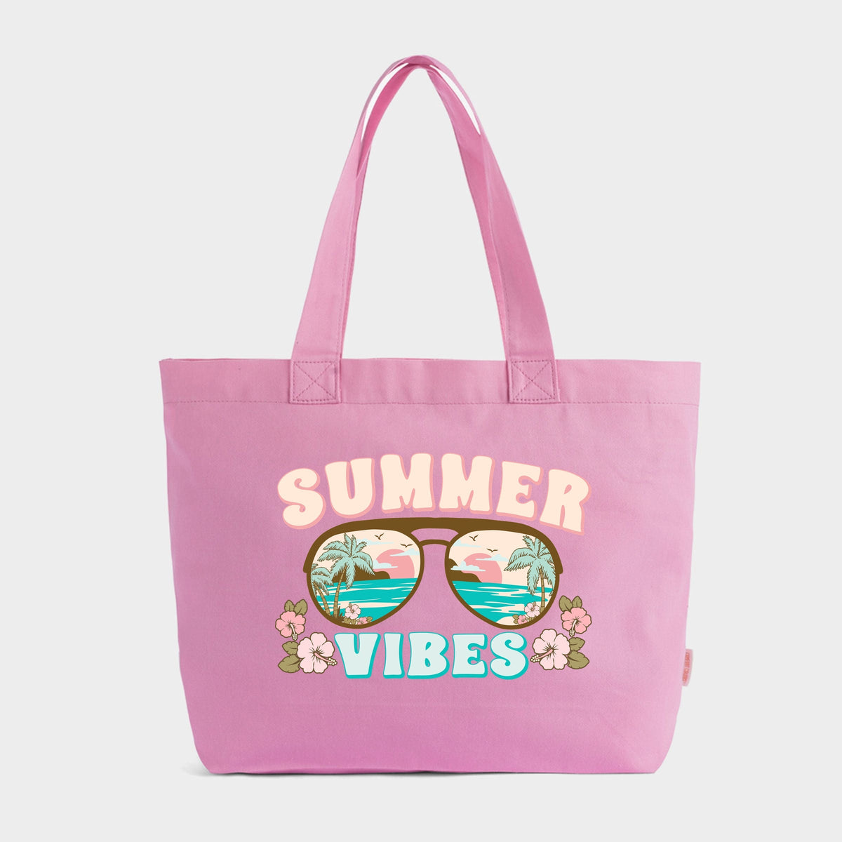 Summer Vibes Beach - Zippered Canvas Tote