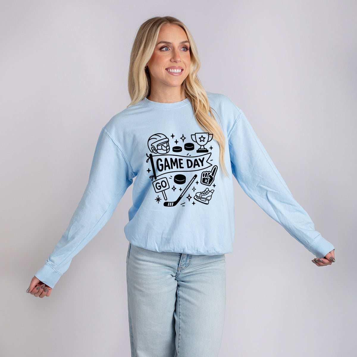 Hockey Game Day Doodles - Women's Lightweight Garment Dyed product image 2