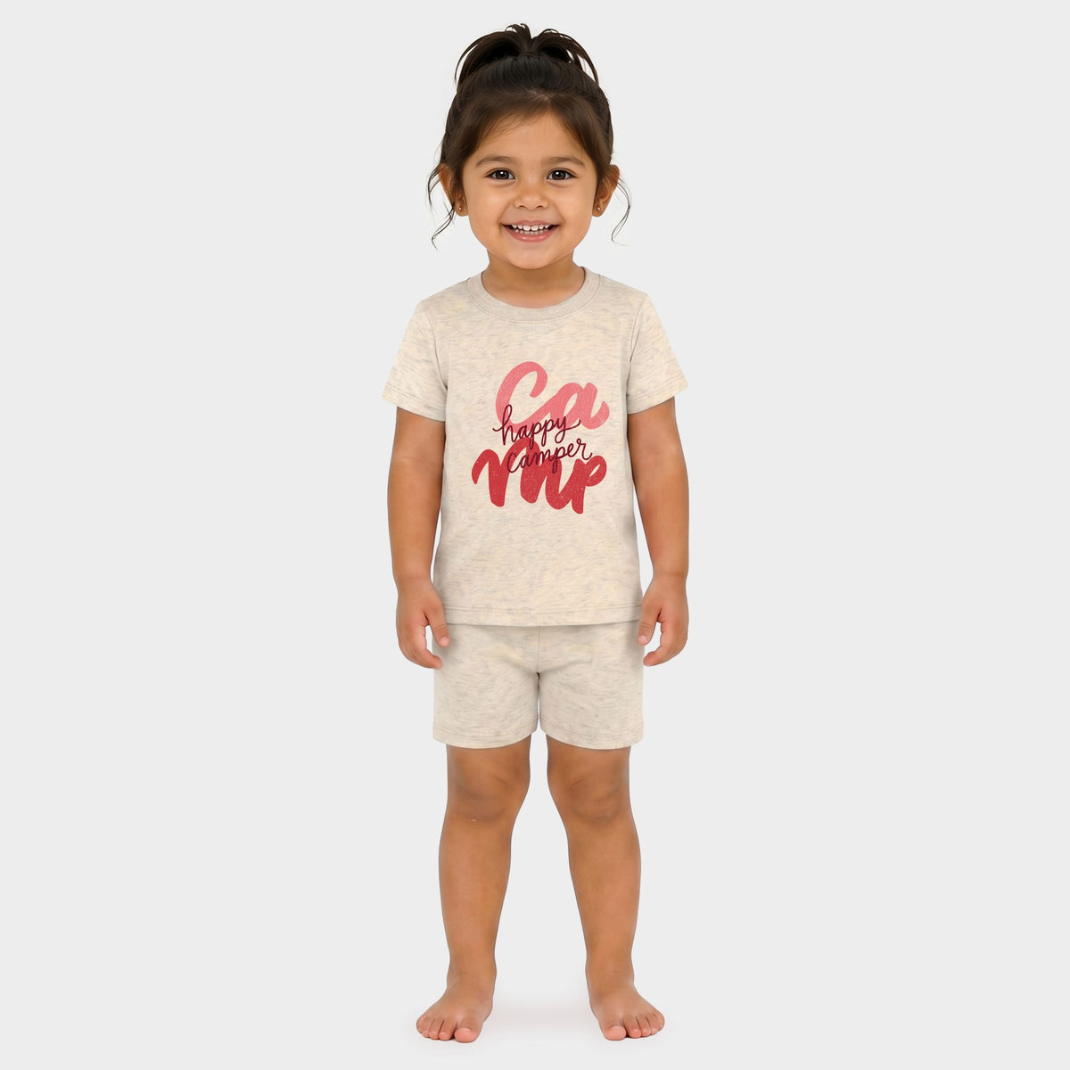 Happy Camper Cursive - Toddler Crew Shorts Set product image 1