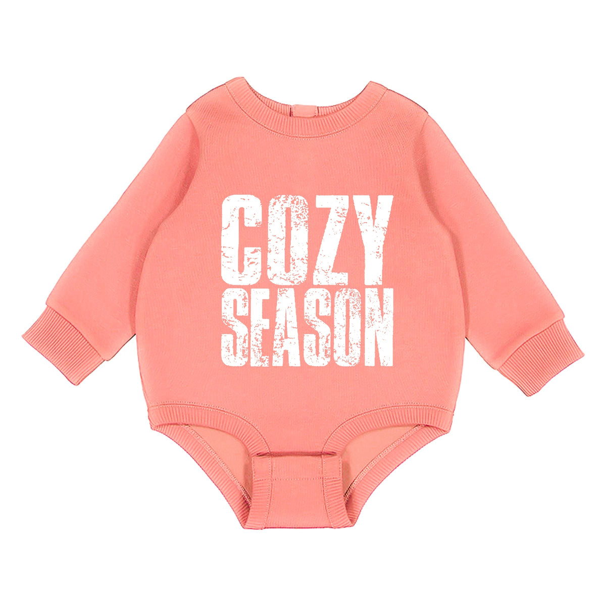Cozy Season Block Distressed White - Infant Fleece BodySuit