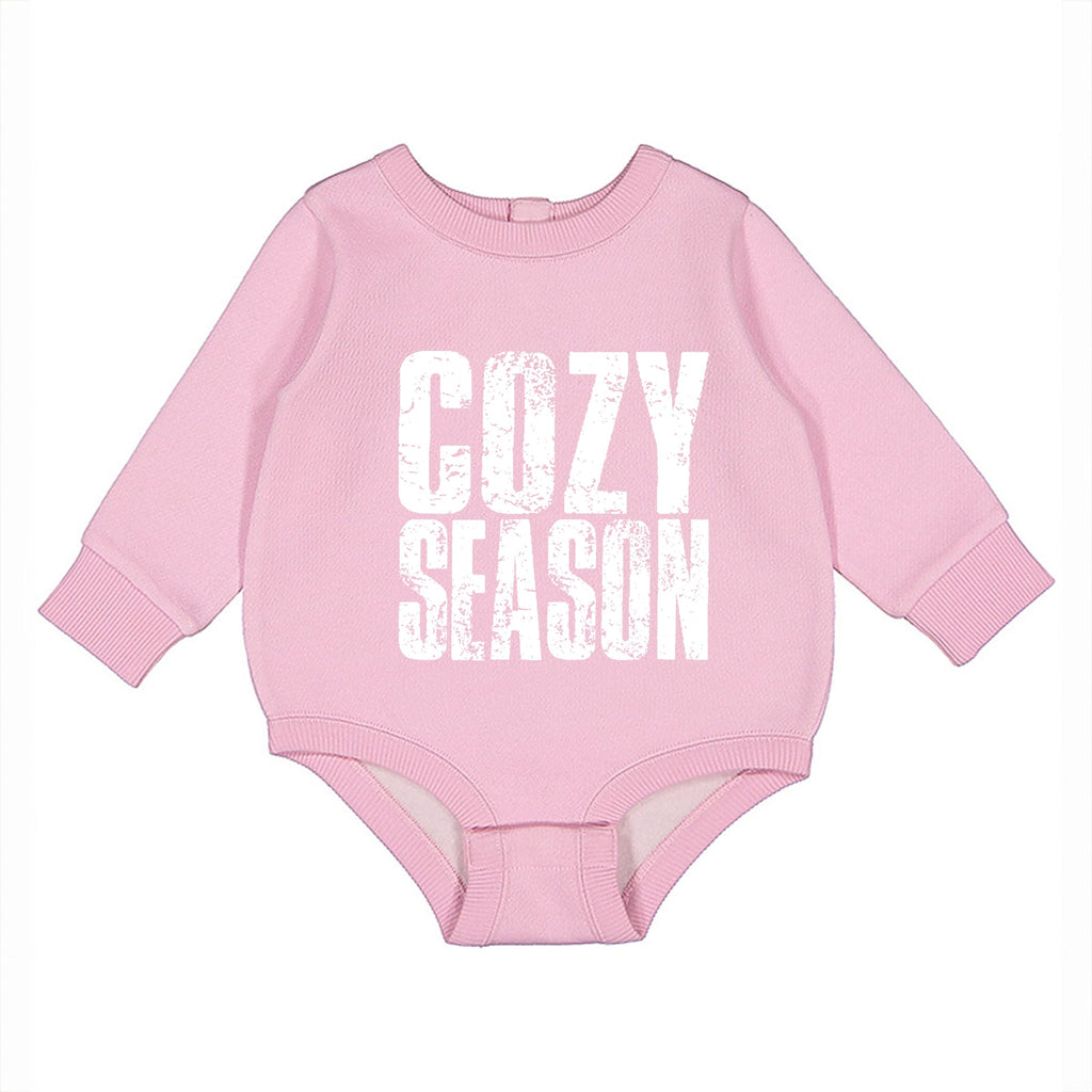 Cozy Season Block Distressed White - Infant Fleece BodySuit