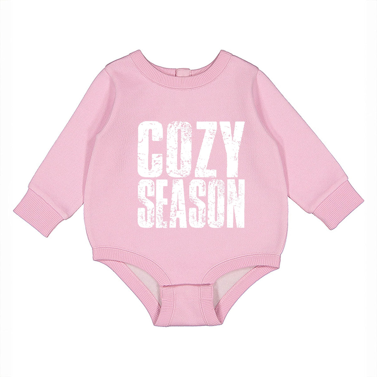 Cozy Season Block Distressed White - Infant Fleece BodySuit