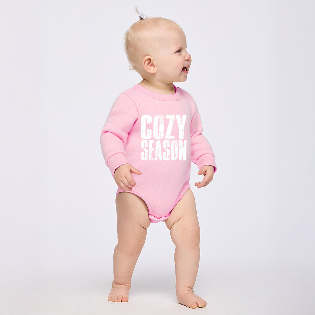Cozy Season Block Distressed White - Infant Fleece BodySuit
