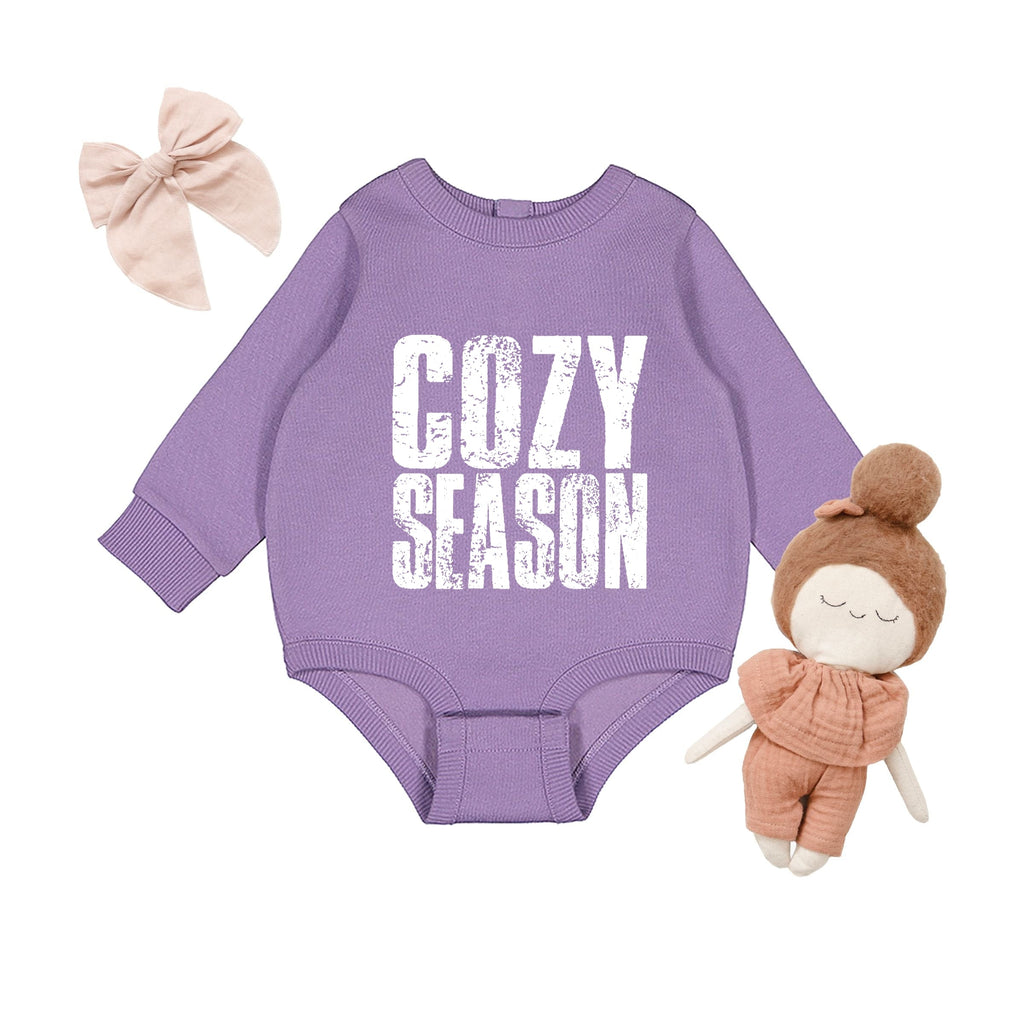 Cozy Season Block Distressed White - Infant Fleece BodySuit