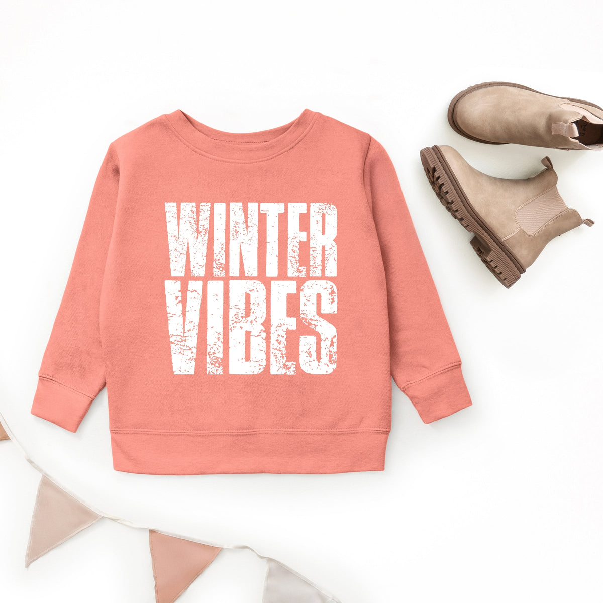 Winter Vibes Block Distressed - Youth Graphic Sweatshirt product image 2