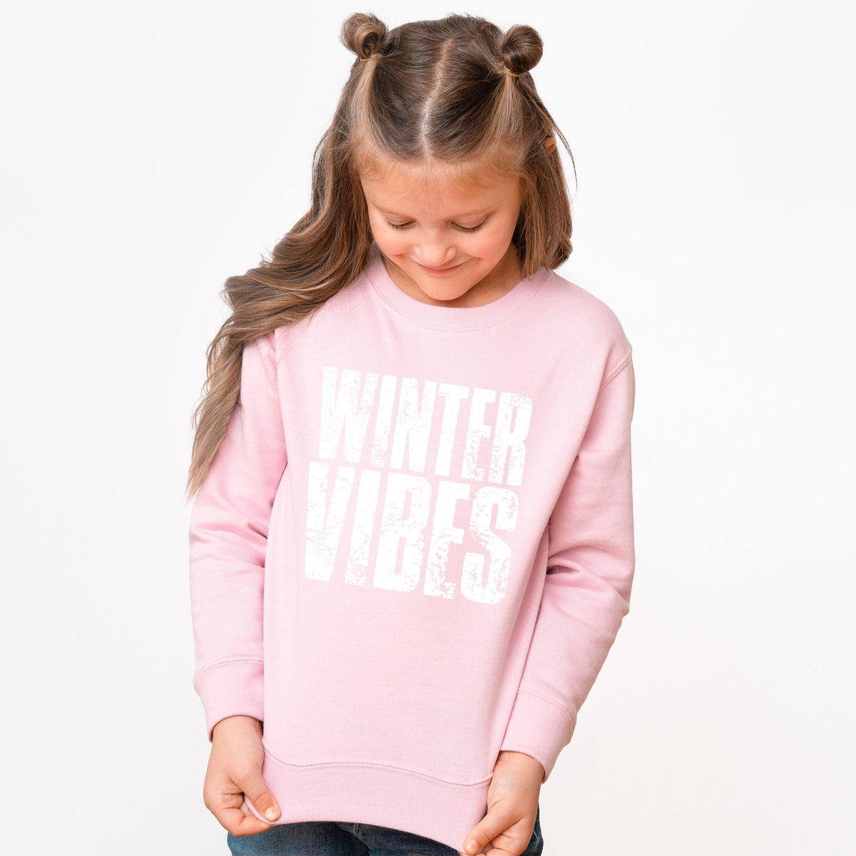 Winter Vibes Block Distressed - Youth Graphic Sweatshirt product image 4