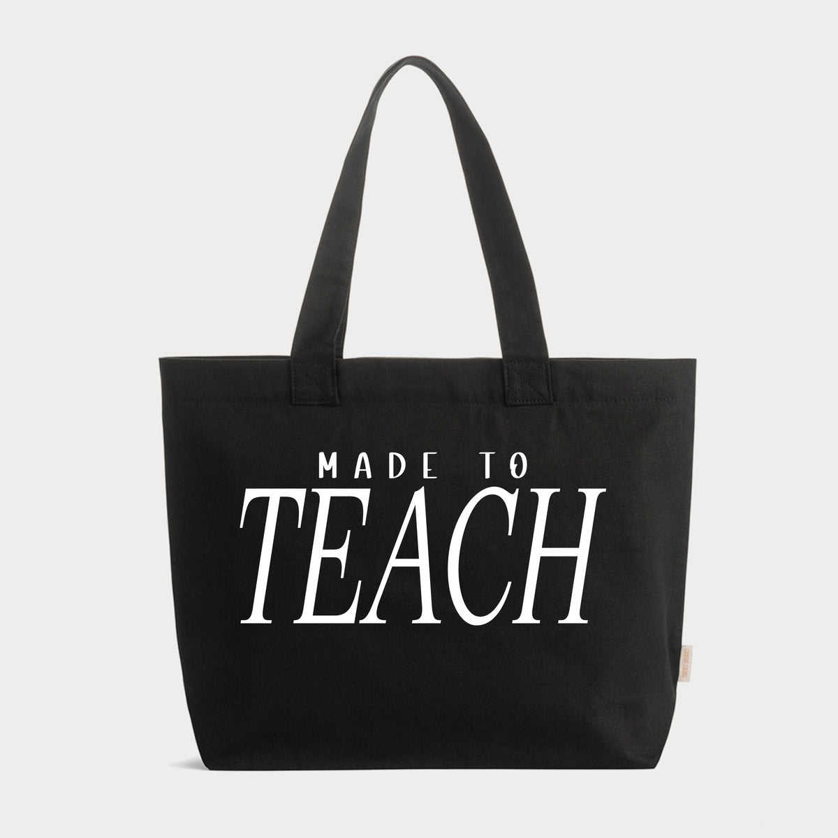 Made To Teach Italic - Zippered Canvas Tote