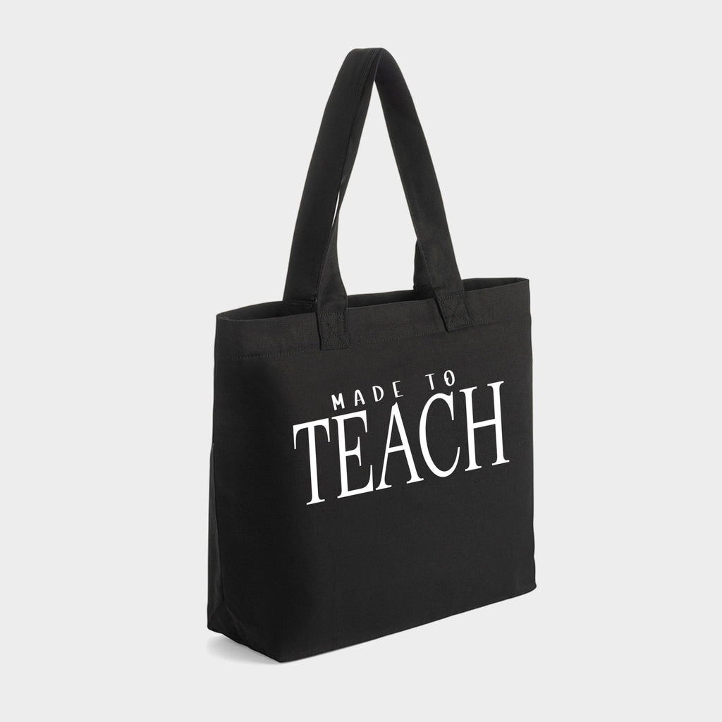 Made To Teach Italic - Zippered Canvas Tote