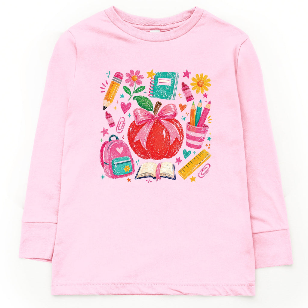 Back to School Apple and Supplies - Youth Long Sleeve product image 13