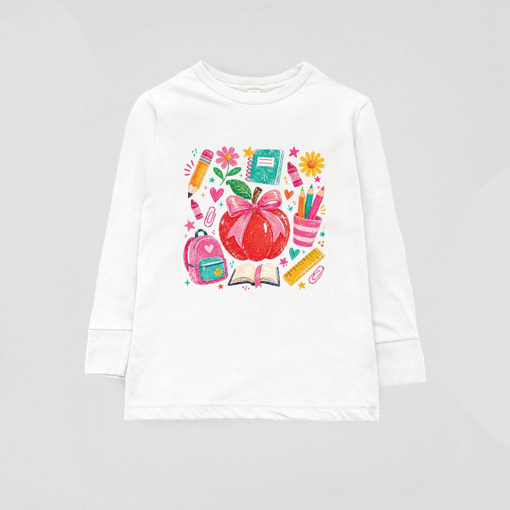 Back to School Apple and Supplies - Youth Long Sleeve product image 8