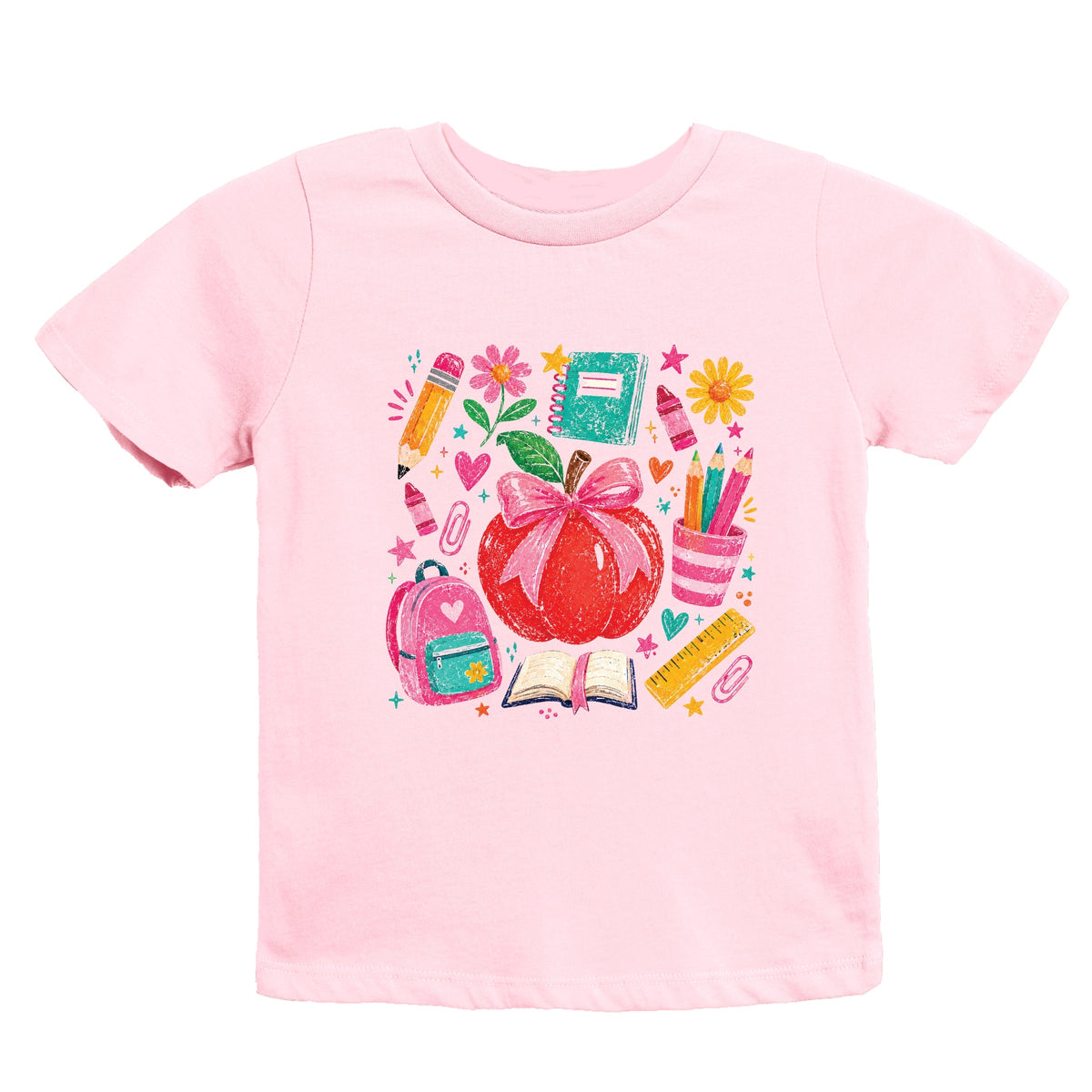Back to School Apple and Supplies - Youth Short Sleeve product image 2