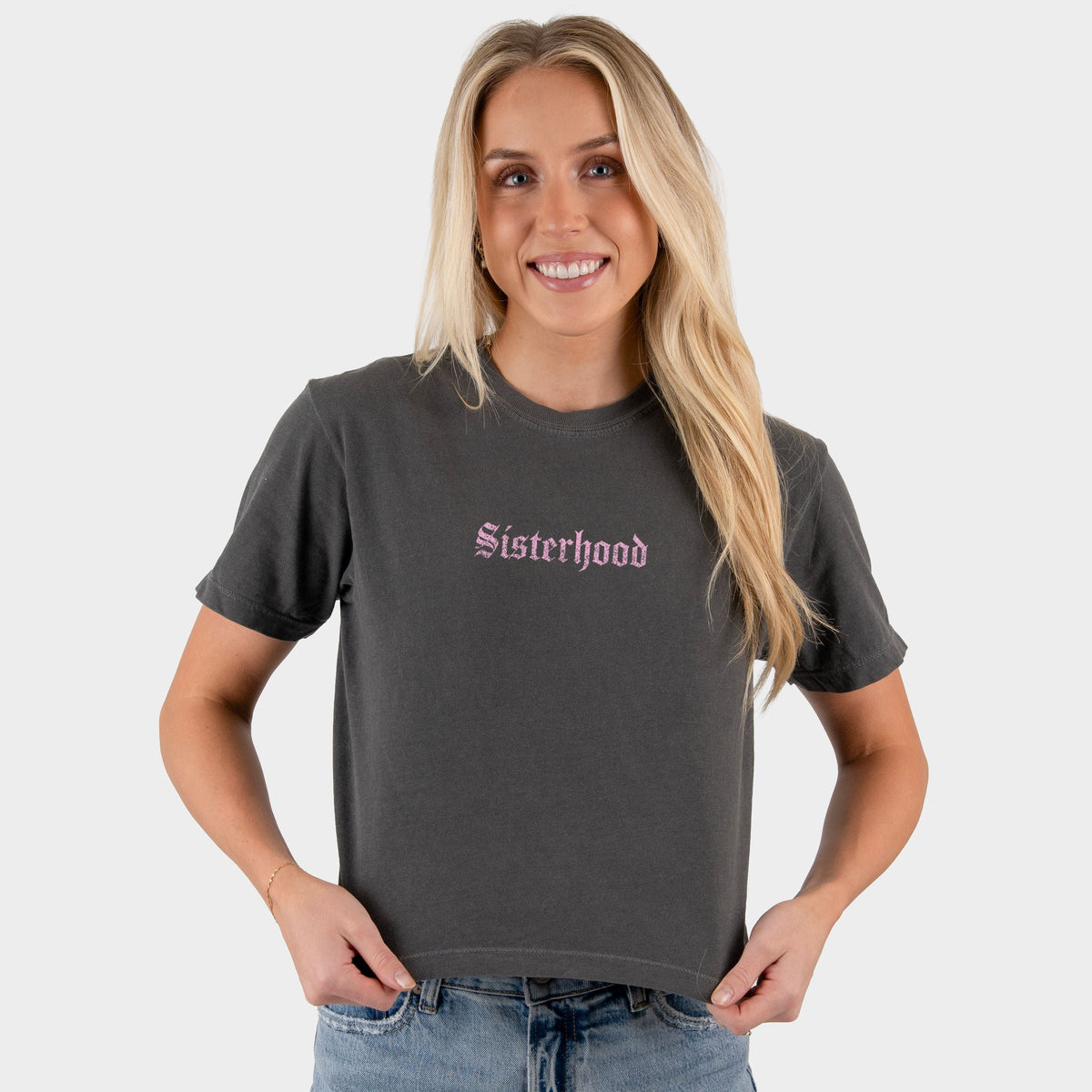 Sisterhood - Women's Boxy Crop Top Graphic T-Shirt product image 3