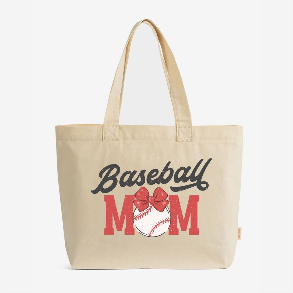 Coquette Baseball Mom - Zippered Canvas Tote