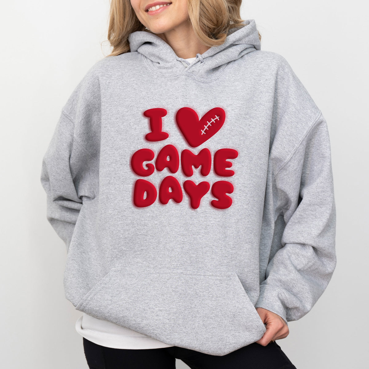 I Love Game Days Puff Print - Women's Graphic Hoodie product image 1