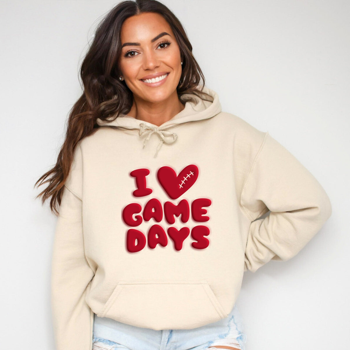 I Love Game Days Puff Print - Women's Graphic Hoodie product image 4