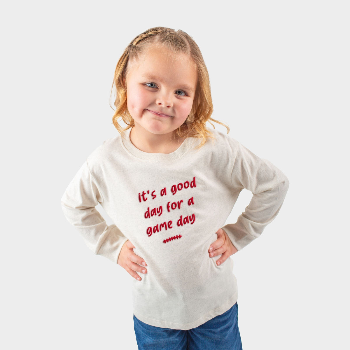 It's A Good Day For A Game Puff Print - Toddler Long Sleeve product image 2