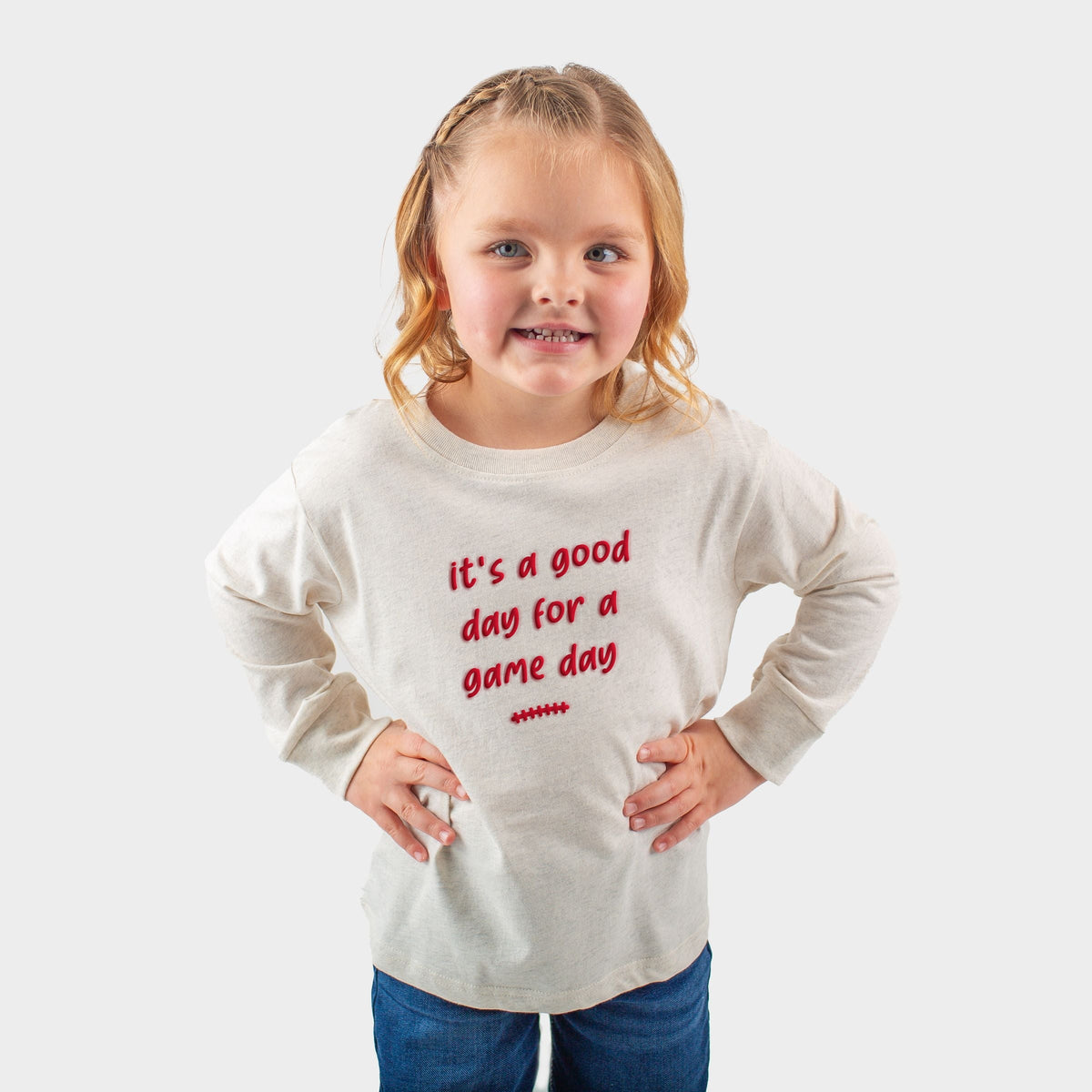 It's A Good Day For A Game Puff Print - Toddler Long Sleeve product image 1