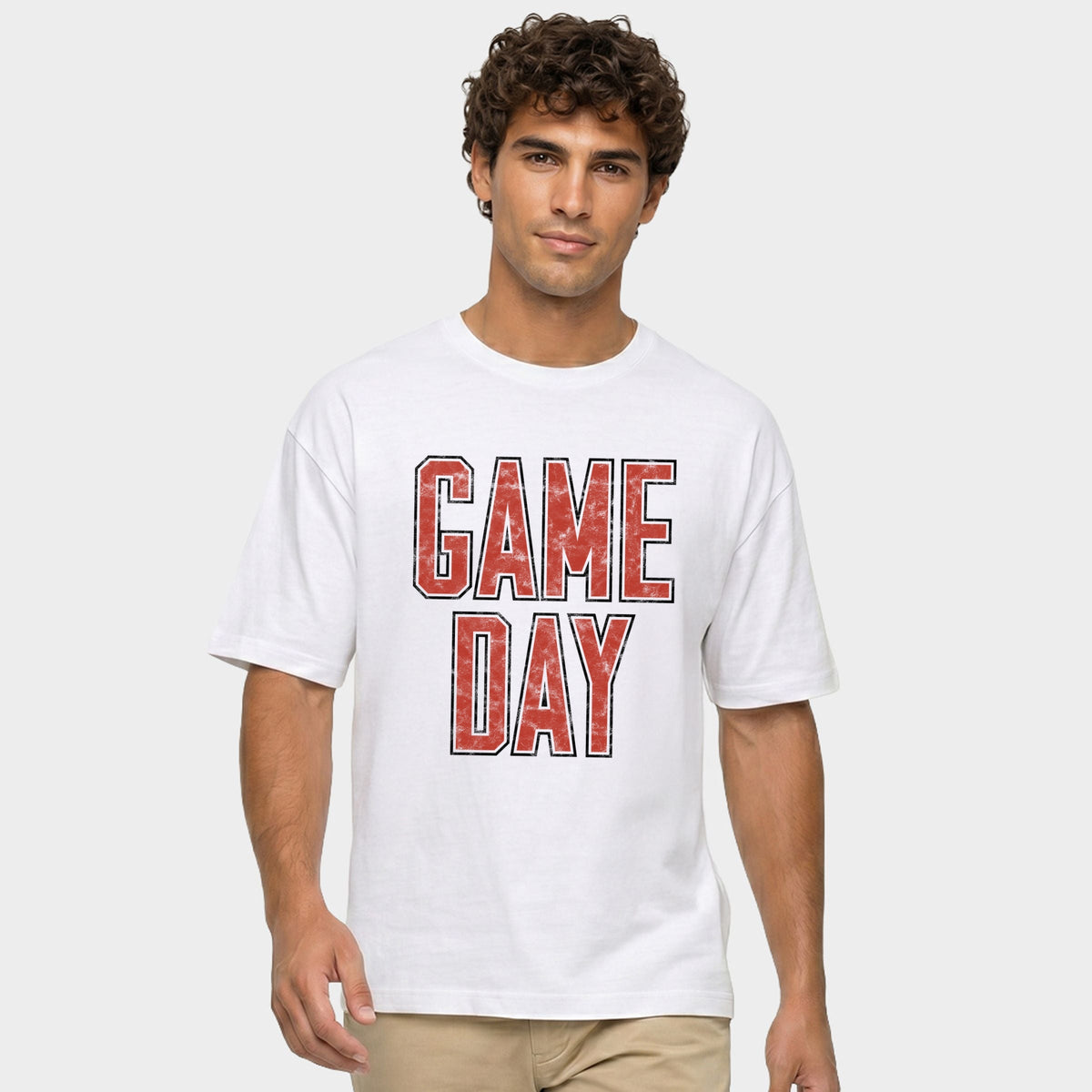 Game Day Outlined Distressed - Men's Garment Dyed Graphic product image 1