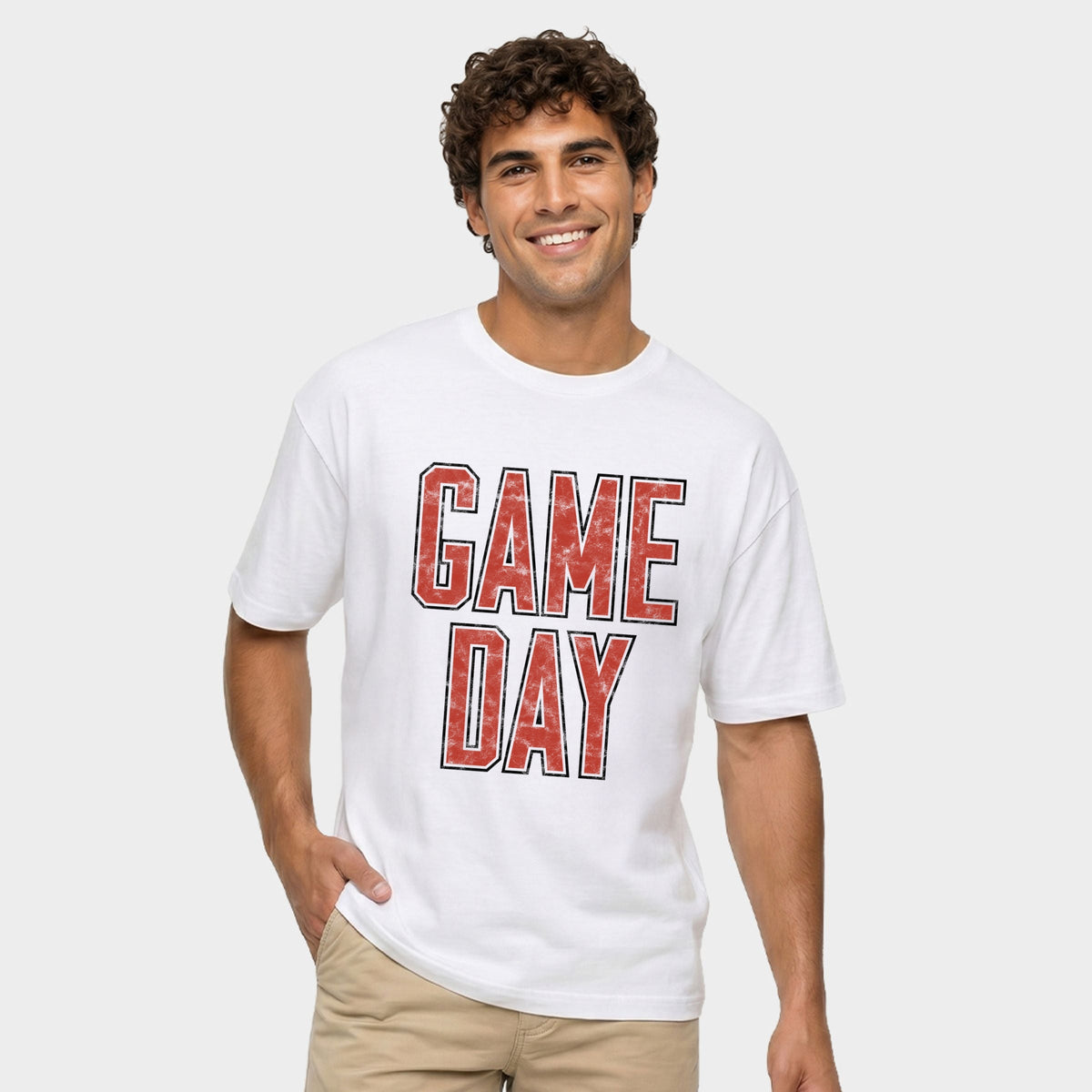 Game Day Outlined Distressed - Men's Garment Dyed Graphic product image 2