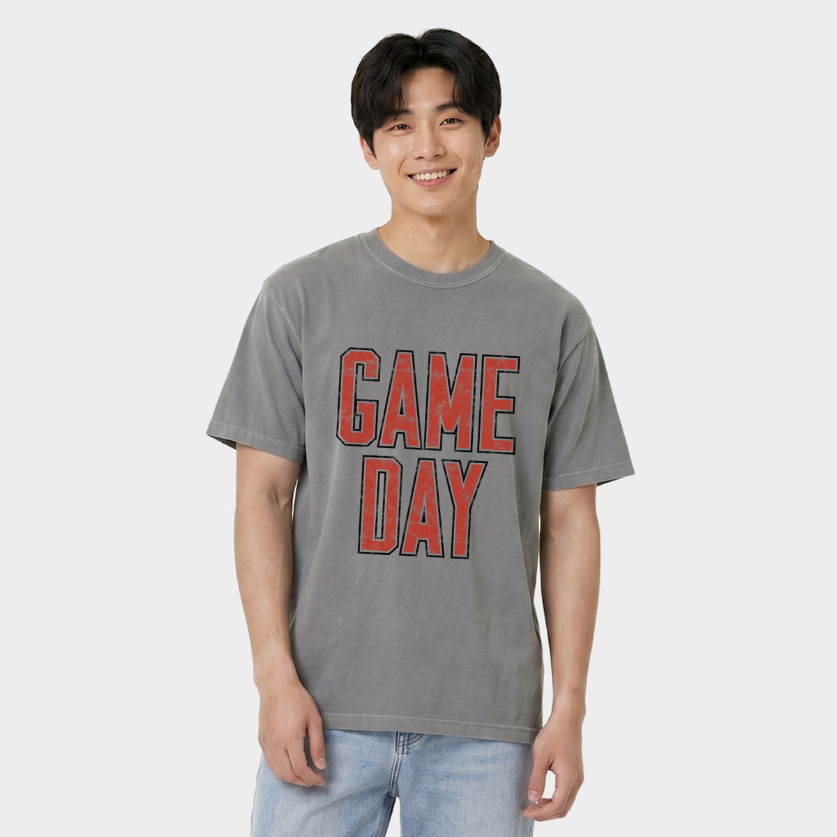 Game Day Outlined Distressed - Men's Garment Dyed Graphic product image 5