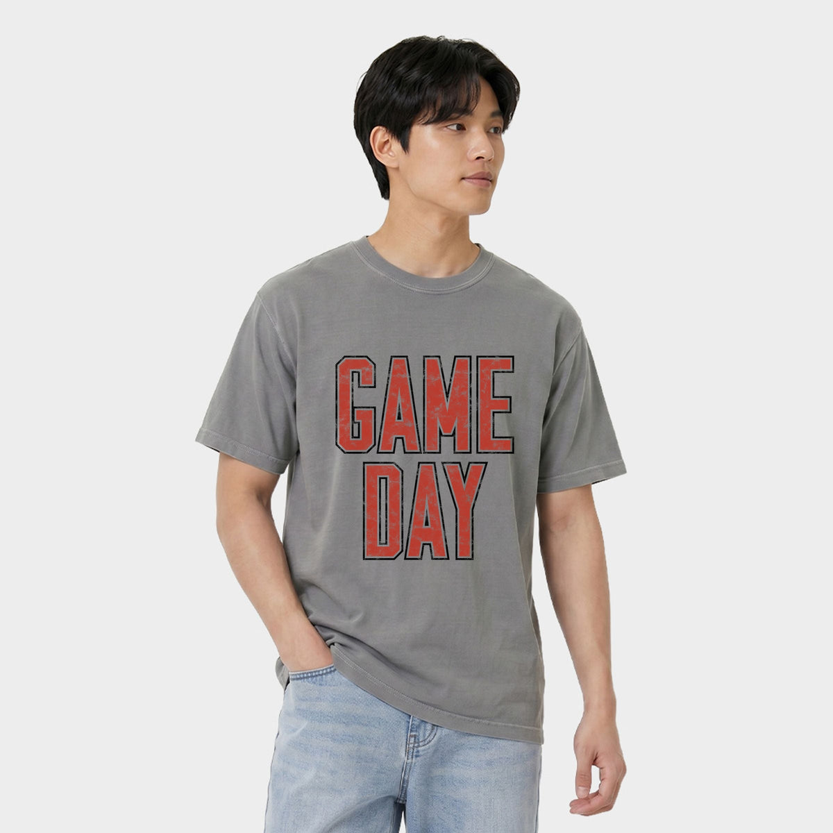 Game Day Outlined Distressed - Men's Garment Dyed Graphic product image 4