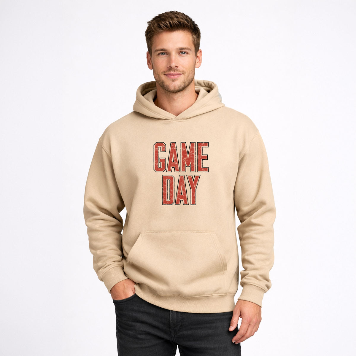 Game Day Outlined Distressed - Men's Graphic Hoodie product image 11