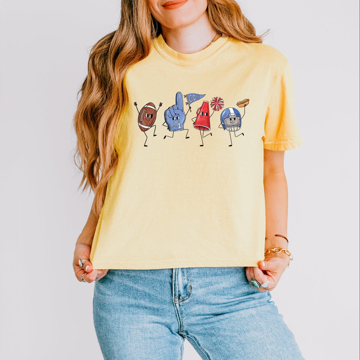 Football Stick Figures - Women's Boxy Crop Top Graphic product image 6