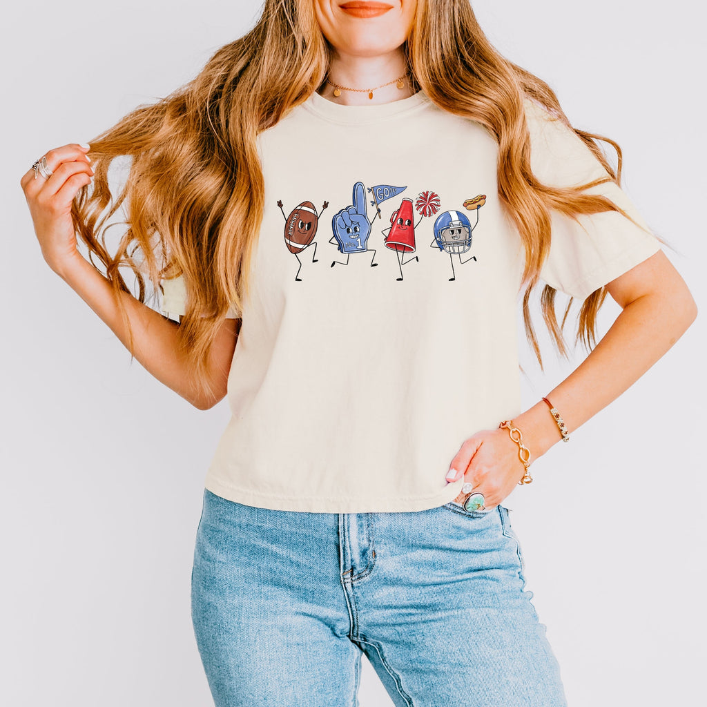 Football Stick Figures - Women's Boxy Crop Top Graphic product image 7