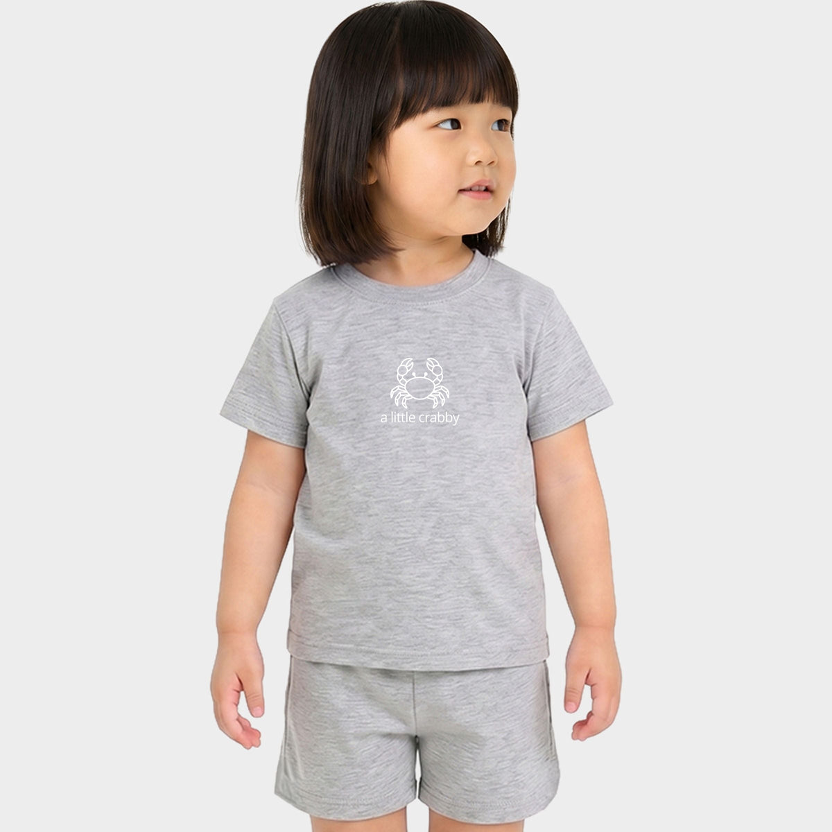 A Little Crabby Outline - Toddler Crew Shorts Set product image 2