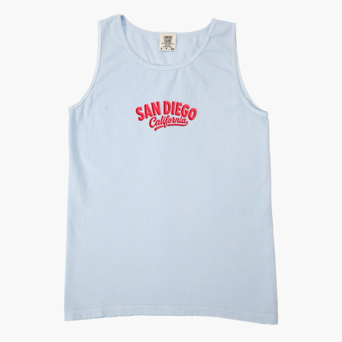 San Diego Vibrant Puff Print - Women's Garment Dyed Graphic Tank Top
