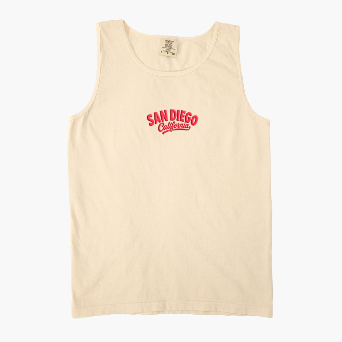 San Diego Vibrant Puff Print - Women's Garment Dyed Graphic Tank Top